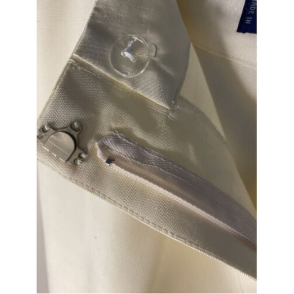 Vtg 80s Raw Silk J. McLaughlin Pants Hand Embroidered Hula Dancers Cream‎ - Picture 3 of 9